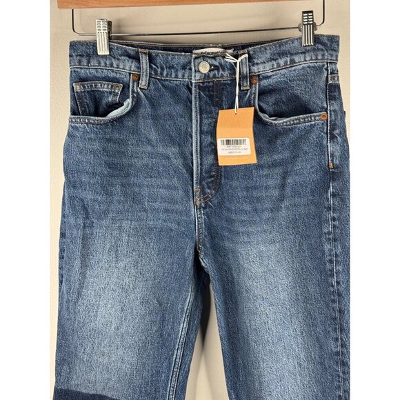 NWT Reformation Cynthia Patch High Rise Straight Jeans in Arroyo Size 29 - Picture 6 of 9